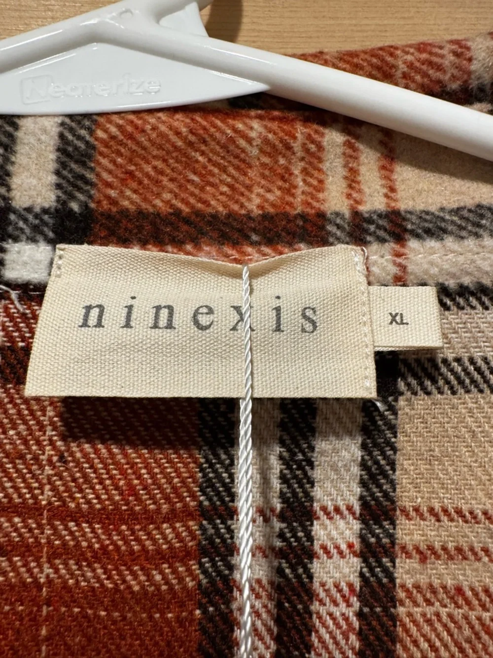 Rust Plaid Button-Up Shacket - Picture 2 of 3